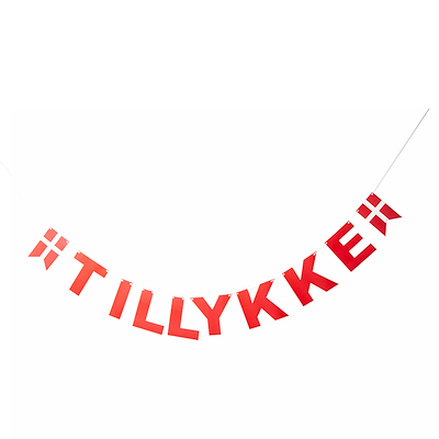 Det Gamle Apotek "Tillykke" guirlande rød L 380 cm