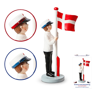 Det Gamle Apotek student med flag dreng 21 cm