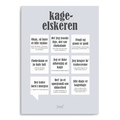 Dialægt Kageelskeren plakat grå