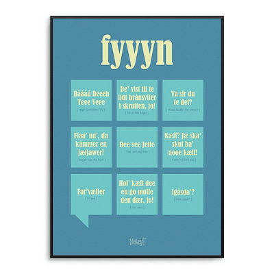 Dialægt Fyyyn plakat 50x70 cm