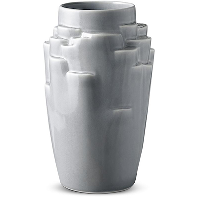 Knabstrup Keramik Plateau vase lyseblå 25 cm 