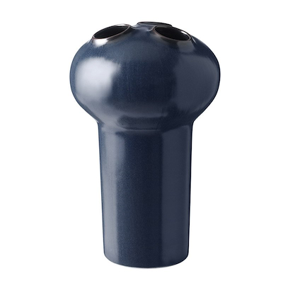 Knabstrup Keramik Trio vase mørkeblå 27 cm 