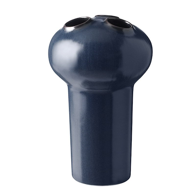 Knabstrup Keramik Trio vase mørkeblå 27 cm