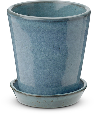 Knabstrup Keramik dyrkningspotte støvet blå 11 cm