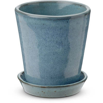 Knabstrup Keramik dyrkningspotte støvet blå 11 cm