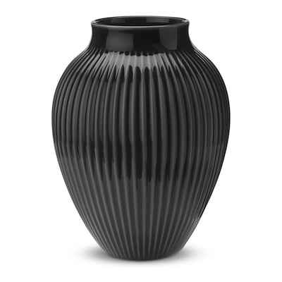 Knabstrup vase riller sort 27 cm