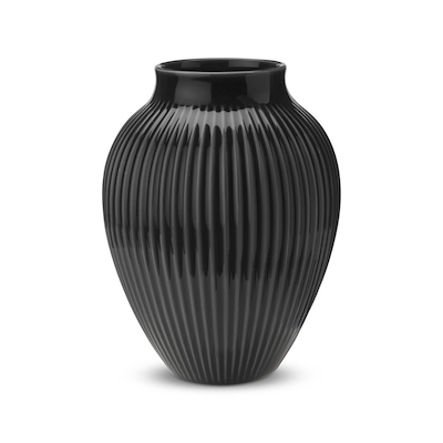 Knabstrup Keramik Ripple vase sort H 27 cm