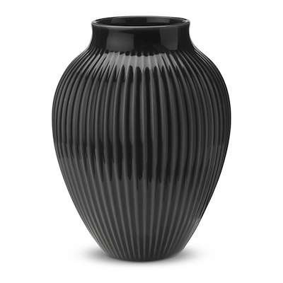Knabstrup vase riller sort 27 cm