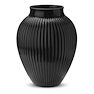 Knabstrup vase riller sort H20 cm