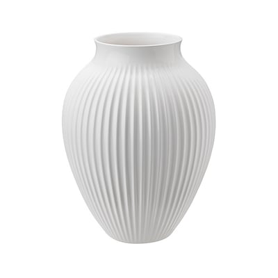 Knapstrup vase riller hvid 27 cm