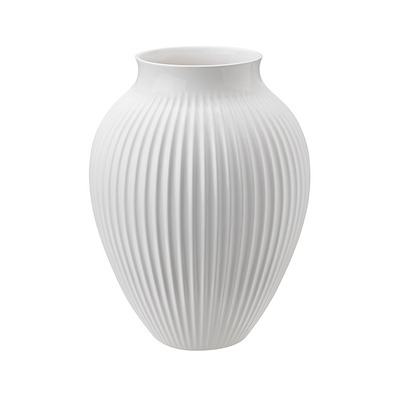 Knabstrup Keramik Ripple vase hvid H 27 cm