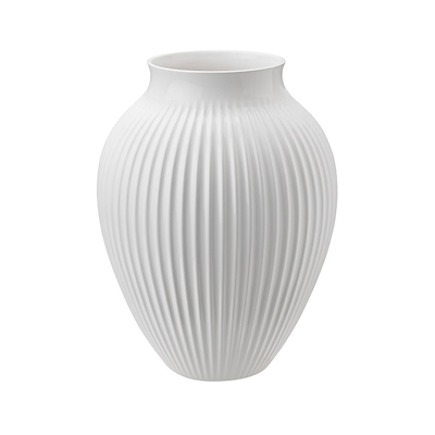 Knabstrup vase riller hvid 27 cm