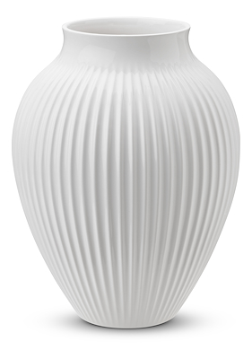 Knabstrup vase riller hvid 20 cm 
