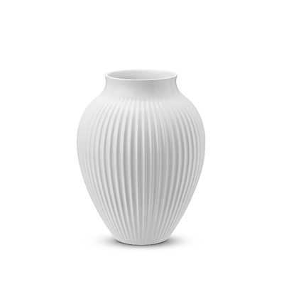 Knabstrup Keramik Ripple vase hvid H 20 cm