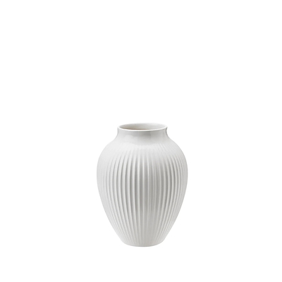 Knabstrup Keramik Ripple vase hvid H12,5 cm