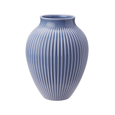 Knabstrup vase rille blå 27 cm