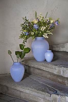 Knabstrup Keramik Ripple vase lavendel H20 cm