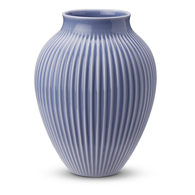 Knabstrup vase riller lavendelblå 20 cm 