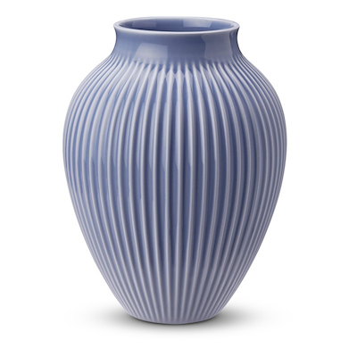 Knabstrup vase riller lavendelblå 20 cm