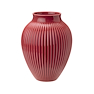 Knabstrup vase riller rød H27 cm