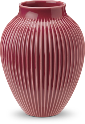 Knabstrup Keramik Ripple vase bordeaux H20 cm