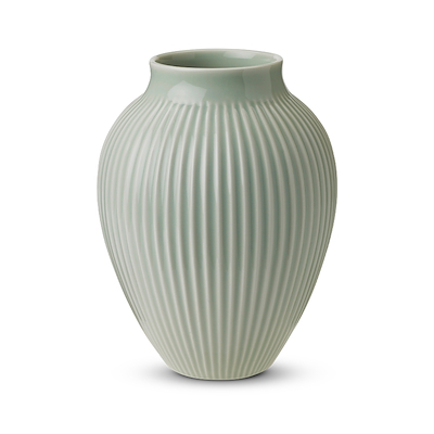 Knabstrup vase riller grøn H27 cm