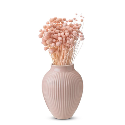 Knabstrup vase riller rosa 20 cm 