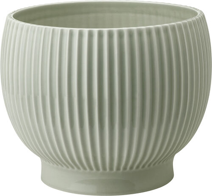 Knabstrup Keramik Ripple urtepotteskjuler mintgrøn H14.5 cm