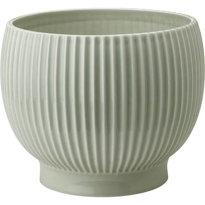 Knabstrup Keramik Ripple urtepotteskjuler mintgrøn H 14,5 cm