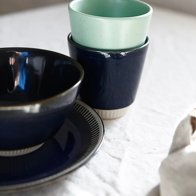 Knabstrup Colorit Tallerken Navy Blå