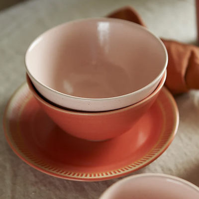 Knabstrup Colorit Tallerken Koral 19 cm