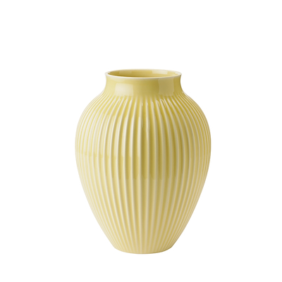 Knabstrup Keramik Ripple vase lysegul H27 cm