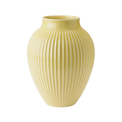 Knabstrup Keramik Ripple vase lysegul H 27 cm