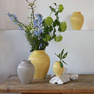 Knabstrup Keramik Ripple vase lys grå H27 cm