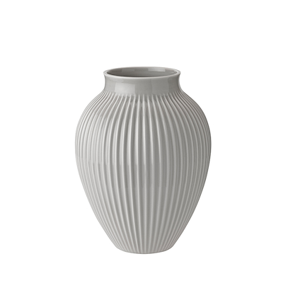 Knabstrup Keramik Ripple vase lys grå H27 cm