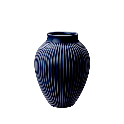 Knabstrup Keramik Ripple vase mørkeblå H 20 cm