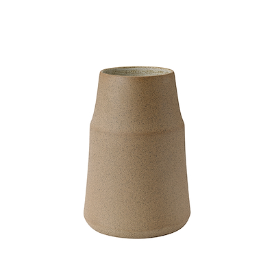 Knabstrup Keramik clay vase warm sand H 18 cm