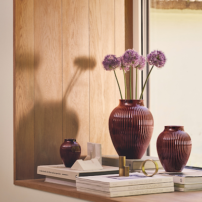 Knabstrup Keramik Ripple vase berry H 27 cm