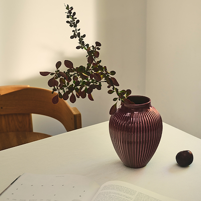 Knabstrup Keramik Ripple vase berry H 27 cm