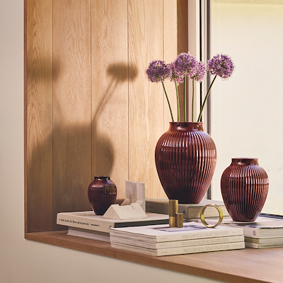 Knabstrup Keramik Ripple vase berry H 20 cm
