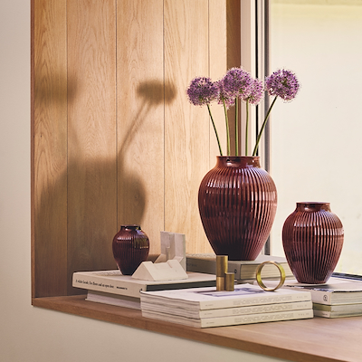 Knabstrup Keramik Ripple vase berry H20 cm