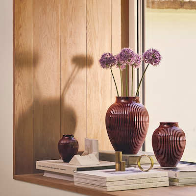 Knabstrup Keramik Ripple vase berry H12.5 cm