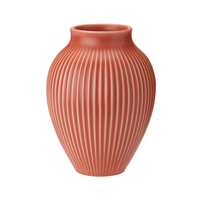 Knabstrup Keramik Ripple vase koral H12.5 cm