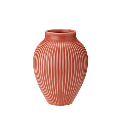 Knabstrup Keramik Ripple mat vase koral H20 cm