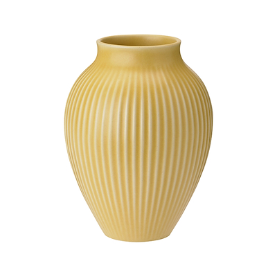 Knabstrup Keramik Ripple mat vase gul H27 cm