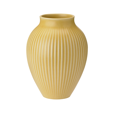 Knabstrup Keramik Ripple mat vase gul H20 cm