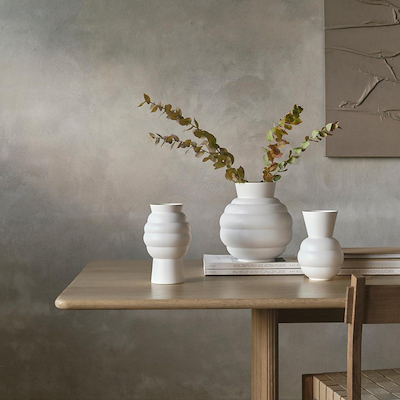 Knabstrup Keramik Tortus Archie vase No2 hvid H23.5 cm