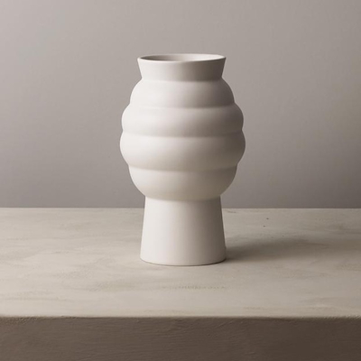 Knabstrup Keramik Tortus Archie vase No2 hvid H23.5 cm