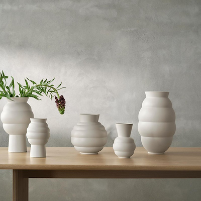 Knabstrup Keramik Tortus Archie vase No2 hvid H23.5 cm