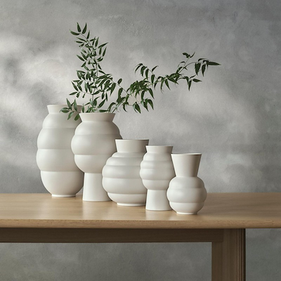 Knabstrup Keramik Tortus Archie vase No2 hvid H23.5 cm